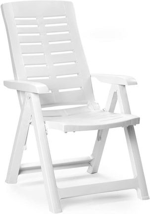 Fotel Składany Wielopozycyjny Biały 60X61X109cm