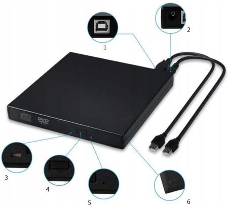 Zenwire Napęd Zewnętrzny Cd-R/Dvd-Rw/Rom Nagrywarka Usb 3 (109430512) - zdjęcie 5