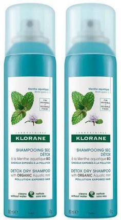 Klorane detoksykujący szampon suchy na bazie mięty nadwodnej 2x 150 ml