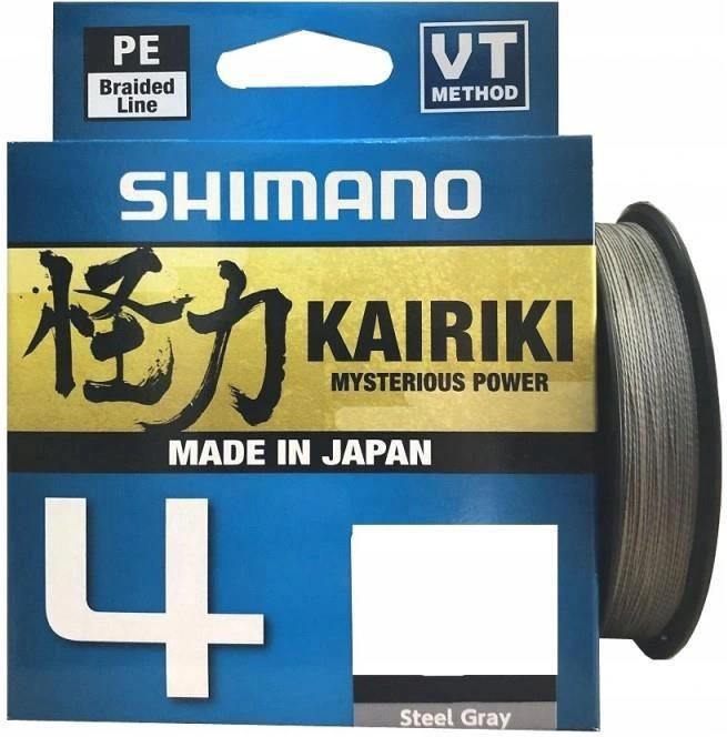 SHIMANO Kairiki 4 Steel Gray Angelschnur 300m - 0,23mm Durchmesser Mit 18,6Kg Tragkraft
