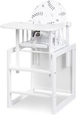 Zdjęcie Klupś Białe krzesełko do karmienia z fukcją stoliczka do zabawy LILY - Tarczyn