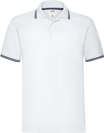 Koszulka męska Tipped Polo Fruit Of The Loom - Biały/Ciemnogranatowy - Ceny i opinie T-shirty i koszulki męskie LEGB