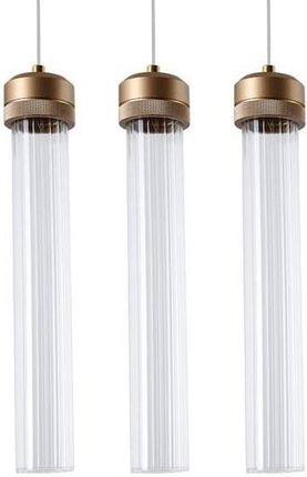 Copel Loftowa LAMPA wisząca modernistyczna OPRAWA szklane tuby LED 5W 3000K zwis mosiądz przezroczyste (CGCRYSTUBE)