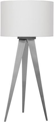 Nave Stojąca LAMPA stołowa TRIPOD abażurowa LAMPKA na trójnogu nikiel biała (3134323)