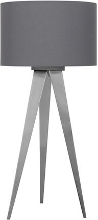 Nave Stojąca LAMPKA abażurowa TRIPOD metalowa LAMPA stołowa na trójnogu nikiel szara (3134316)