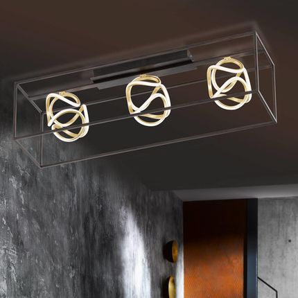 Fischer&Honsel Gmbh Lampa sufitowa LED Gesa z metalową klatką