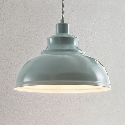 Lindby Lampa wisząca vintage Albertine, metal, niebieska