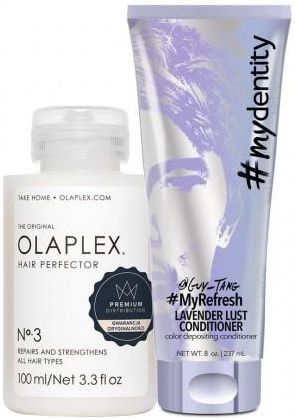 Zestaw Olaplex No. 3 Hair Perfector + MyDentity MyRefresh Lavender Lust - kuracja odbudowująca włosy 100 ml+odżywka koloryzująca w odcieniu lawendowym