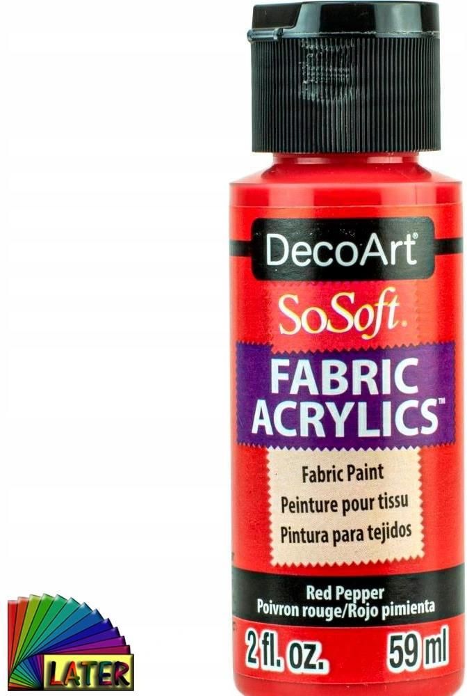 Decoart soSoft Fabric Acrylic Paint 2oz-Red Pepper