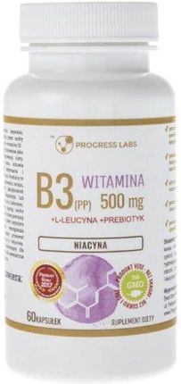 PROGRESS LABS Niacyna Witamina B3 (PP) 500mg + 60 kaps