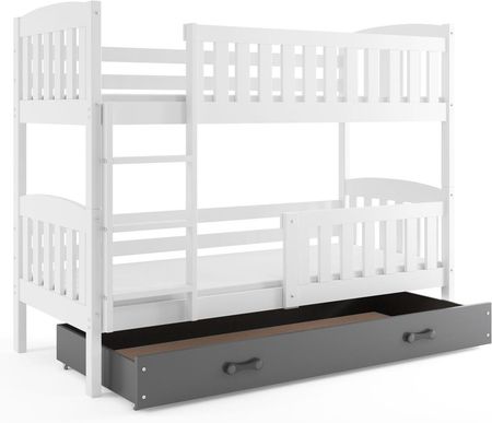 Elior Drewniane łóżko dla dzieci z szarą szufladą 80x190 Elize 2X
