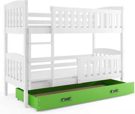 Elior Dziecięce łóżko piętrowe z zieloną szufladą 80x190 Elize 2X