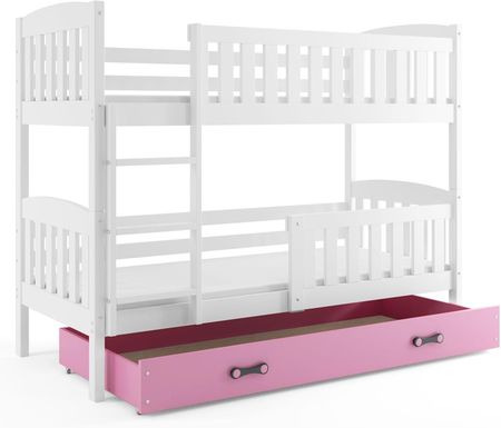 Elior Dziecięce łóżko 2 osobowe z różową szufladą 90x200 Elize 3X