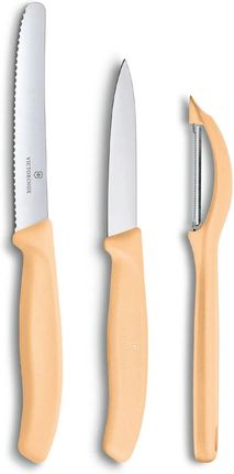 Zestaw Victorinox - nóż ząbkowany, nóż gładki, skrobaczka do warzyw - orange (6.7116.31L92)