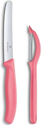 Zestaw Victorinox - nóż ząbkowany, skrobaczka do warzyw - red (6.7116.21L12)