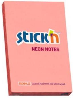 Stick'N Notes Samoprzylepny 76X51 Różowy Neon. Stick N