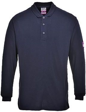 Portwest Koszulka Polo Z Długim Rękawem Trudnopalna Antystatyczna Fr10 Granatowy