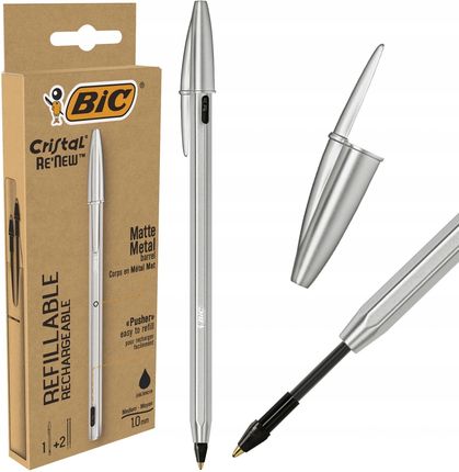 Długopis Bic Cristal Re'New Metal 1+2 Wkł. Czarny