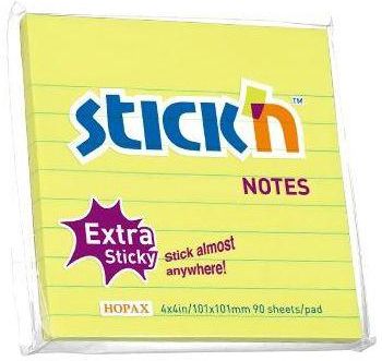 Stick'N Notes Samoprzylepny 101X101Mm Neon Żółty 90Kartek Extra Sticky Stick