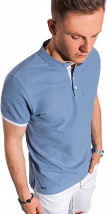 Koszulka męska polo bawełniana S1381 niebieska S - Ceny i opinie T-shirty i koszulki męskie EGIG