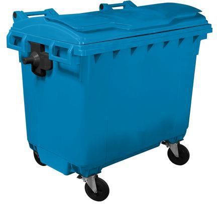 Manutan Plastikowy Pojemnik Na Odpady Zewnętrzny Manutan Pojemność 660 L Niebieski