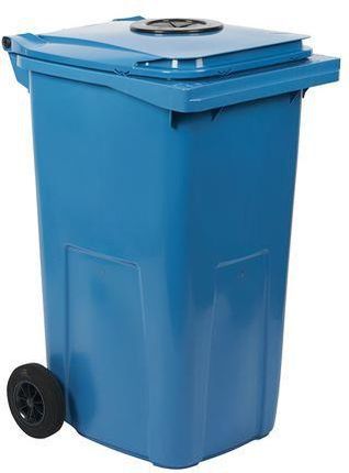 Plastikowe Pojemniki Na Odpady Segregowane Zewnętrzne Z Otworem Pojemność 240 L Pojemność: Kolor Pokrywy: Niebieski Korpusu: Niebies