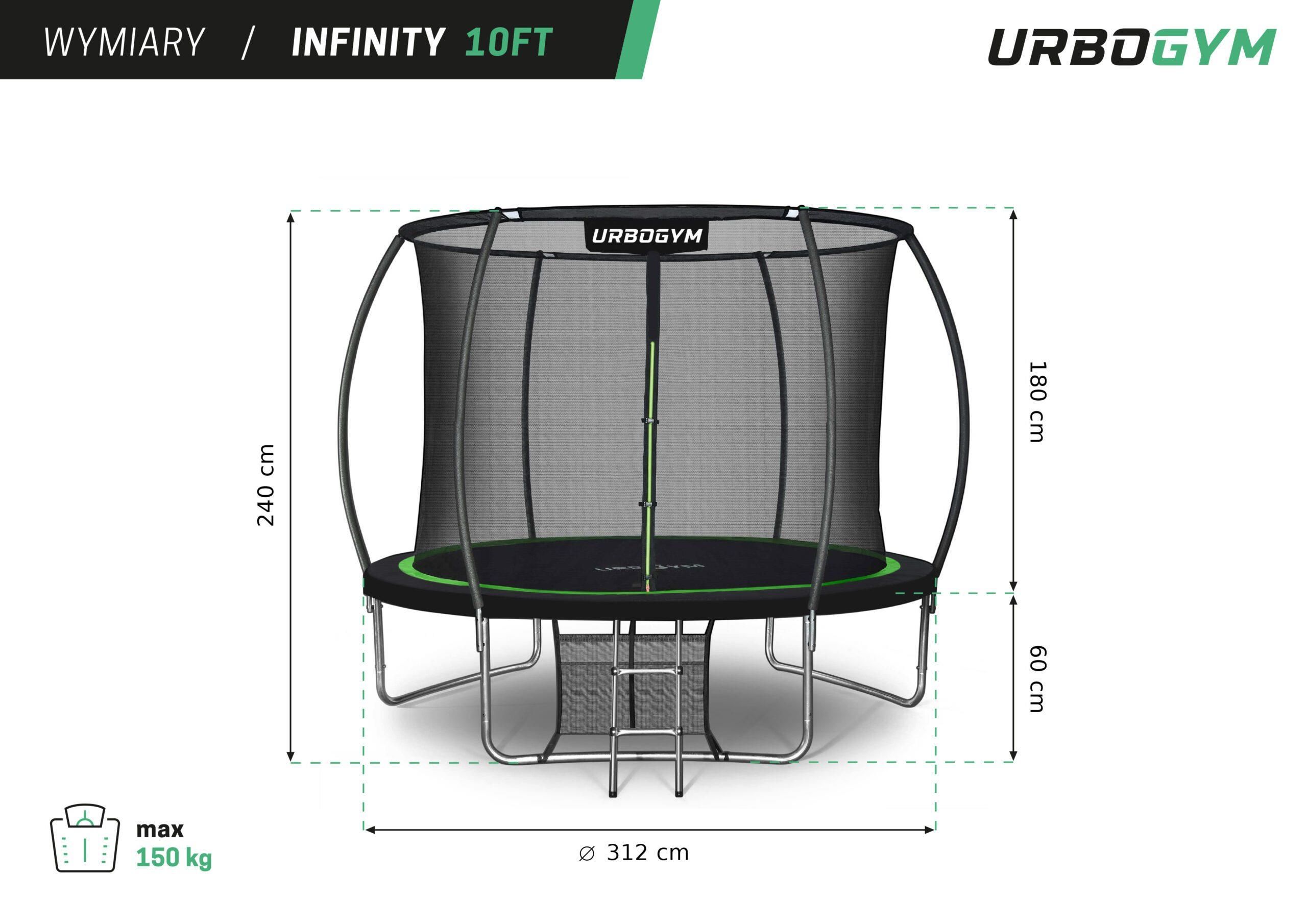 Urbogym Trampolina Ogrodowa Infinity 10ft 312Cm - zdjęcie 6 Urbogym Trampolina Ogrodowa Infinity 10ft 312Cm