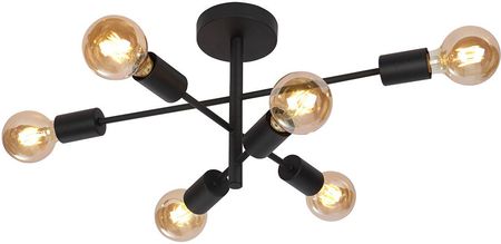 Italux Loftowa Lampa Sufitowa Atlantico Pnc-5679-6-Bl Metalowa Oprawa Sticks Czarne