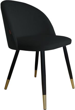 Krzesło Tapicerowane Colin Ze Złotymi Nogami Czarne 9073