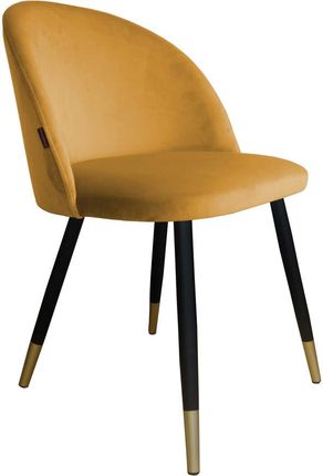 Krzesło Tapicerowane Colin Ze Złotymi Nogami Miodowe 9074