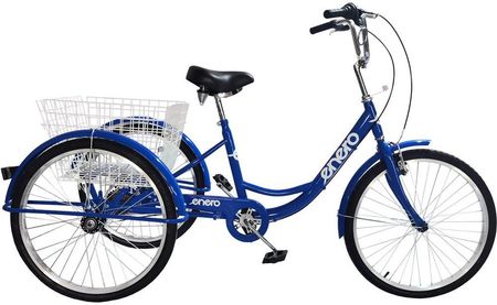 Enero Rower 3-kołowy trójkołowy rehabilitacyjny koła 24 6-biegowy Niebieski