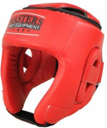 Masters Fight Equipment Kask Bokserski Ktop Pu Wako Approved Czerwony