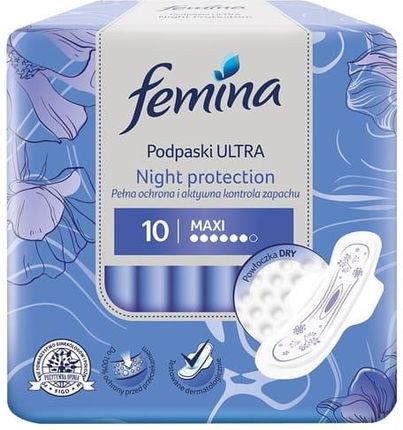Femina Podpaski Maxi Ultra Night Protection 10Szt.