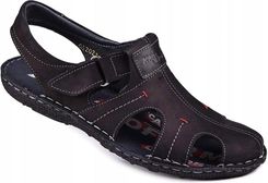 Zdjęcie Sandały męskie skóra pełne czarne Kampol r.46 - Łosice