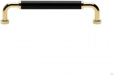 Beslag design Uchwyt meblowy podłużny Brohult M 128 Złoty Polerowany z Czarnym 397047