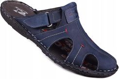 Zdjęcie Klapki męskie skórzane pełne granatowe Kampol r.41 - Łosice