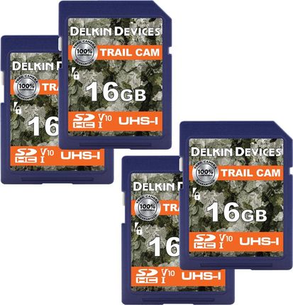 Delkin Trail Cam SDHC V10 R100/W30 16GB - 4 sztuki