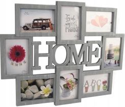 Zdjęcie RAMKA NA ZDJĘCIA Z NAPISEM HOME BIAŁA 8 ZDJĘĆ R10 - Trzcianka