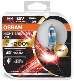 Osram Żarówki H4 Night Breaker Laser +200% +150m NEW ( 2 sztuki)