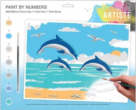 Malowanie Po Numerach Duży Zestaw Delfiny