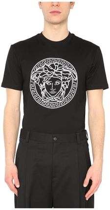 関税込【VERSACE】Embroidered Medusa Tee Versace T-SHIRT WITH MEDUSA EMBROIDERED - Ceny i opinie