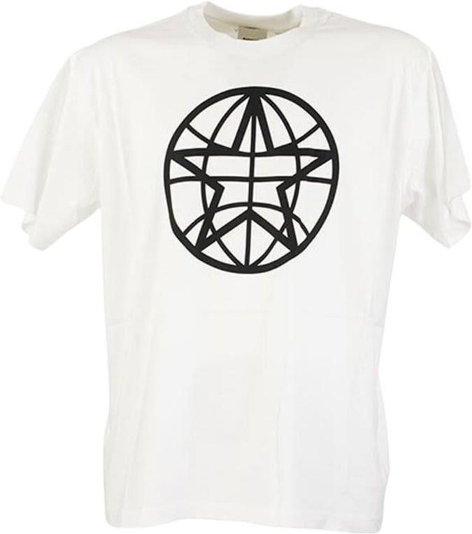 【BURBERRY】Globe Graphic Print Short Sleeve T-Shirt Burberry GLOBE STAR Graphic T-shirt XL - Ceny i opinie