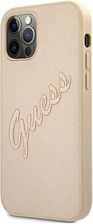 Guess hardcase Saffiano Vintage Script gold etui do iPhone 12 6,7