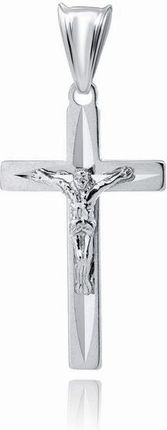 Valerio.Pl Diamentowany Krzyżyk Krzyż Z Wizerunkiem Chrystusa Srebro 925 Kd136