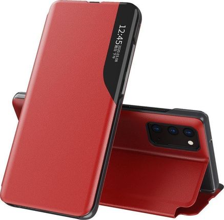 Hurtel Eco Leather View Case elegancki futerał etui z klapką i funkcją podstawki Samsung Galaxy A12 czerwony