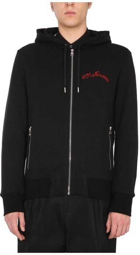 【送料&関税込】Alexander McQueen Drawstring Zip Up Hoodie Alexander mcqueen HOODED SWEATSHIRT WITH ZIP - Ceny i opinie