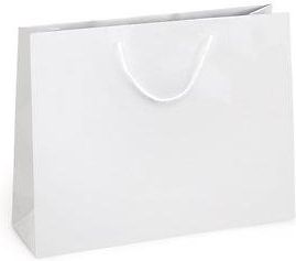 Elegancka torba papierowa matowa biała 400x320x120 mm