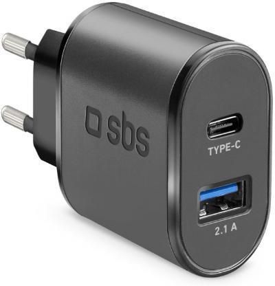 SBS USB + USB-C 15W Czarny (TETRAVUSBTC2AFAST)