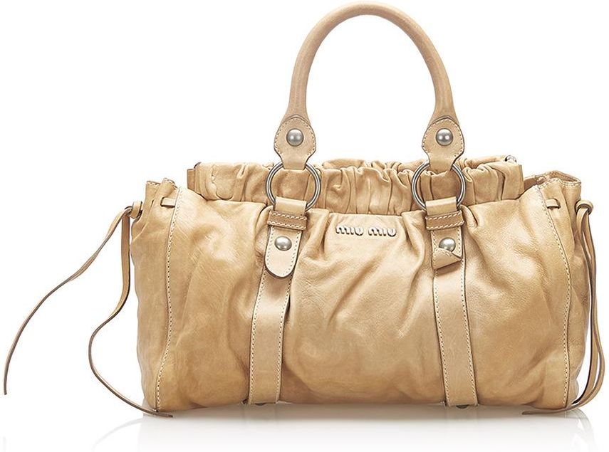 バッグ miu miu vitello lux Bag Shiny Cipria y2k Miu Miu - Vitello Shine Top Handle Bag with Strap Cipria