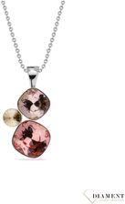 SPARK SREBRNY NASZYJNIK Z KRYSZTAŁEM SWAROVSKIEGO W KOLORZE ROSE PEACH, VINTAGE ROSE I GOLDEN SHADOW